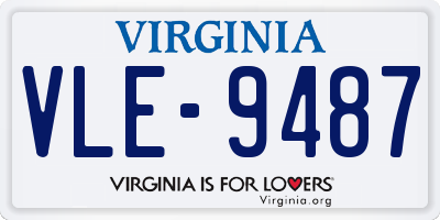VA license plate VLE9487