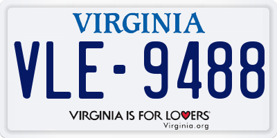 VA license plate VLE9488