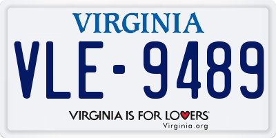 VA license plate VLE9489