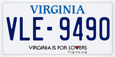 VA license plate VLE9490