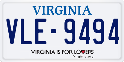 VA license plate VLE9494