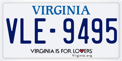 VA license plate VLE9495
