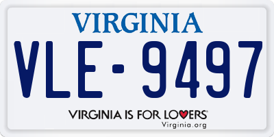 VA license plate VLE9497