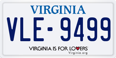 VA license plate VLE9499