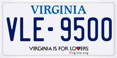 VA license plate VLE9500