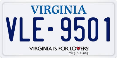 VA license plate VLE9501