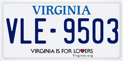 VA license plate VLE9503