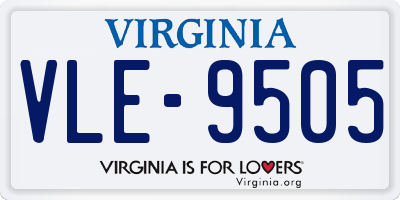 VA license plate VLE9505