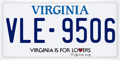 VA license plate VLE9506