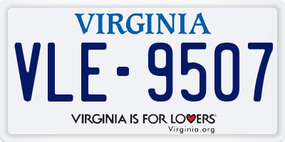 VA license plate VLE9507