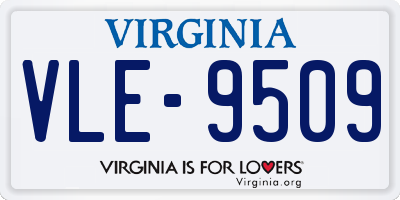 VA license plate VLE9509