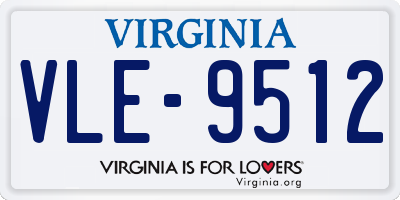 VA license plate VLE9512