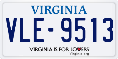 VA license plate VLE9513