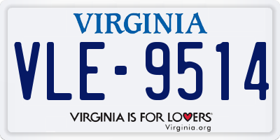 VA license plate VLE9514