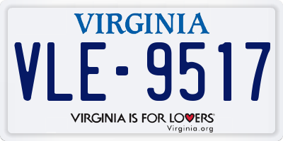 VA license plate VLE9517
