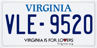 VA license plate VLE9520