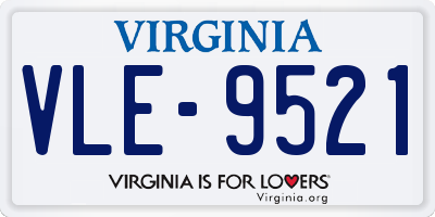 VA license plate VLE9521