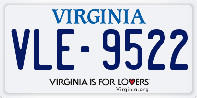 VA license plate VLE9522