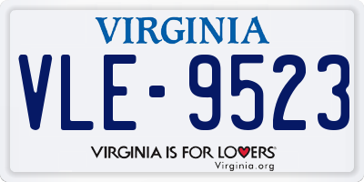 VA license plate VLE9523