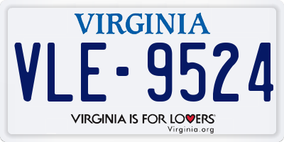 VA license plate VLE9524