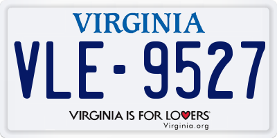 VA license plate VLE9527
