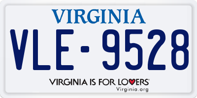 VA license plate VLE9528