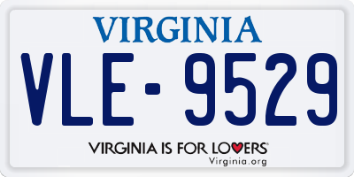 VA license plate VLE9529