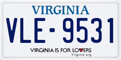 VA license plate VLE9531