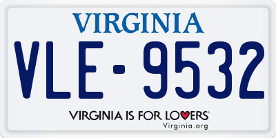 VA license plate VLE9532