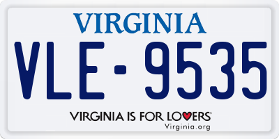 VA license plate VLE9535