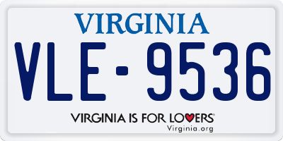 VA license plate VLE9536