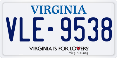 VA license plate VLE9538