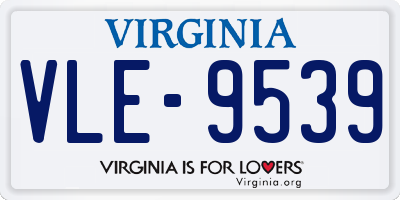 VA license plate VLE9539