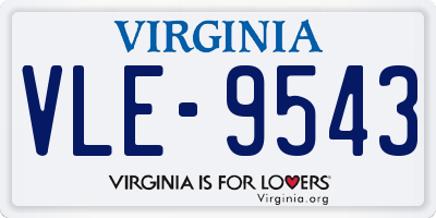 VA license plate VLE9543