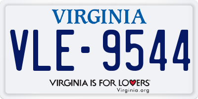 VA license plate VLE9544