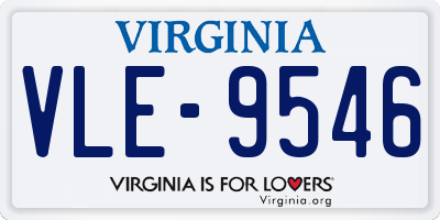 VA license plate VLE9546