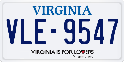 VA license plate VLE9547