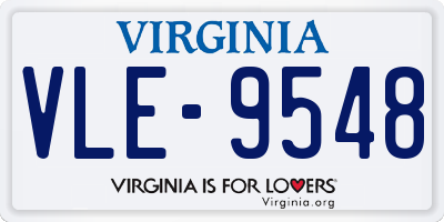 VA license plate VLE9548