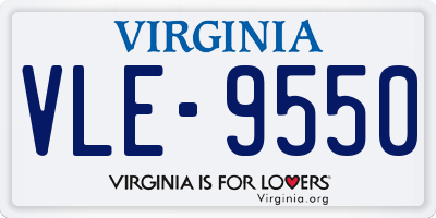 VA license plate VLE9550