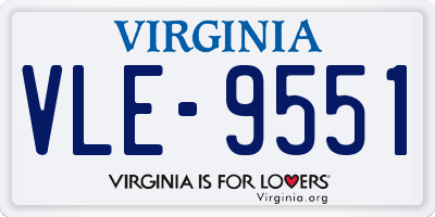 VA license plate VLE9551