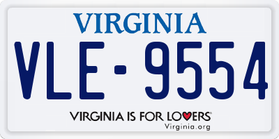 VA license plate VLE9554