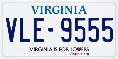 VA license plate VLE9555