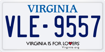 VA license plate VLE9557