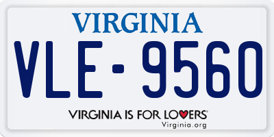 VA license plate VLE9560