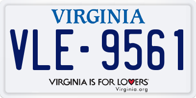 VA license plate VLE9561