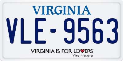 VA license plate VLE9563