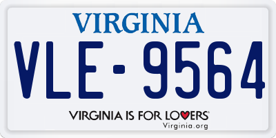VA license plate VLE9564