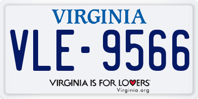 VA license plate VLE9566