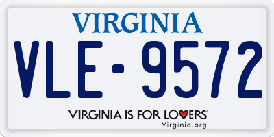 VA license plate VLE9572