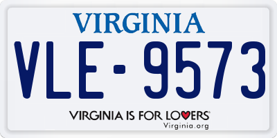 VA license plate VLE9573